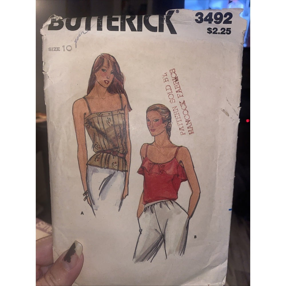 Vintage Butterick 3492 Camisole Sewing Pattern Size 10 Cut Complete Womens Top